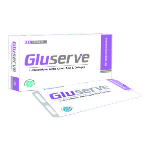 Gluserve Capsules with L-Glutathione, Collagen, Vitamin E & Alpha Lipoic Acid. Cell Laboratories