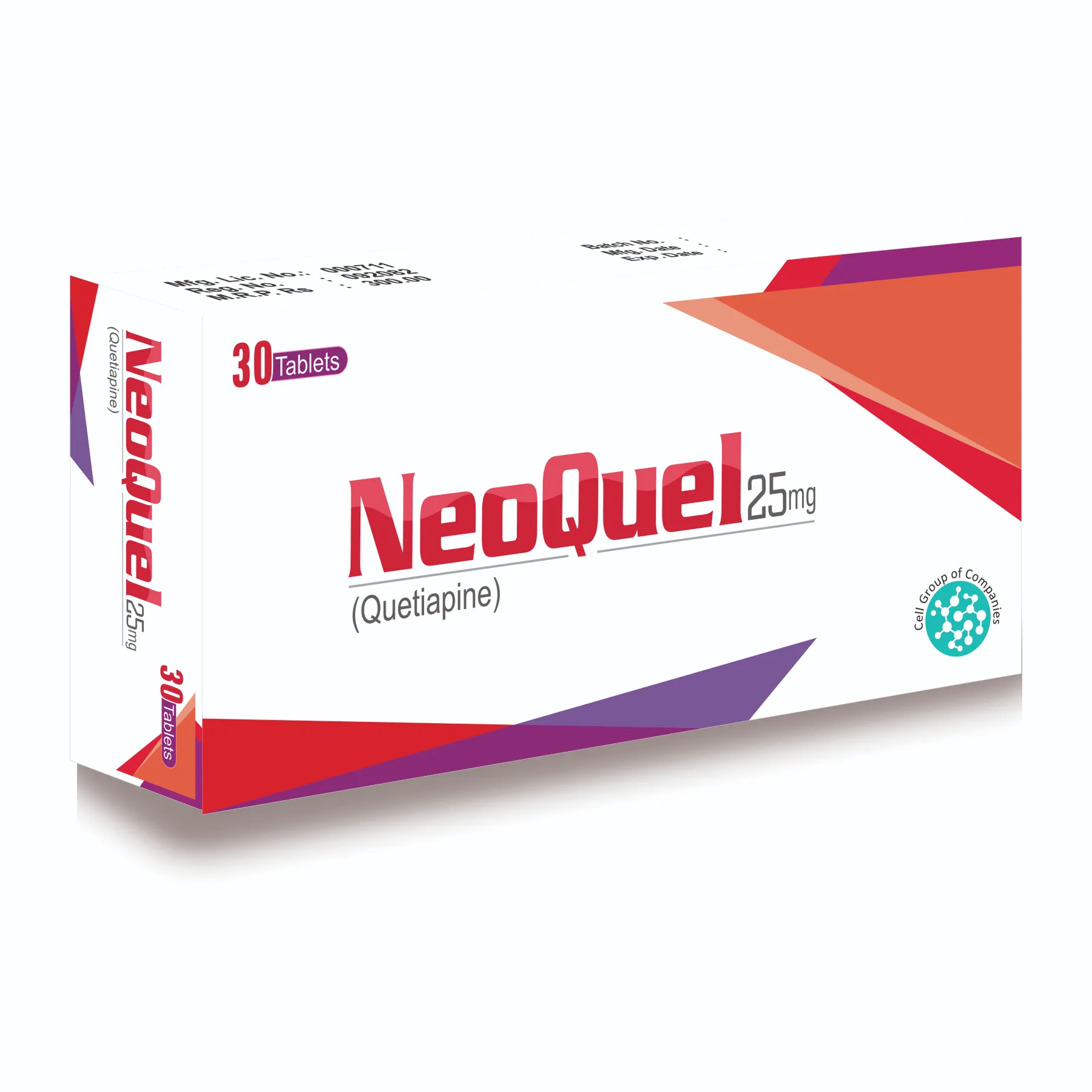 Neoquel 25mg – Quetiapine Tablets