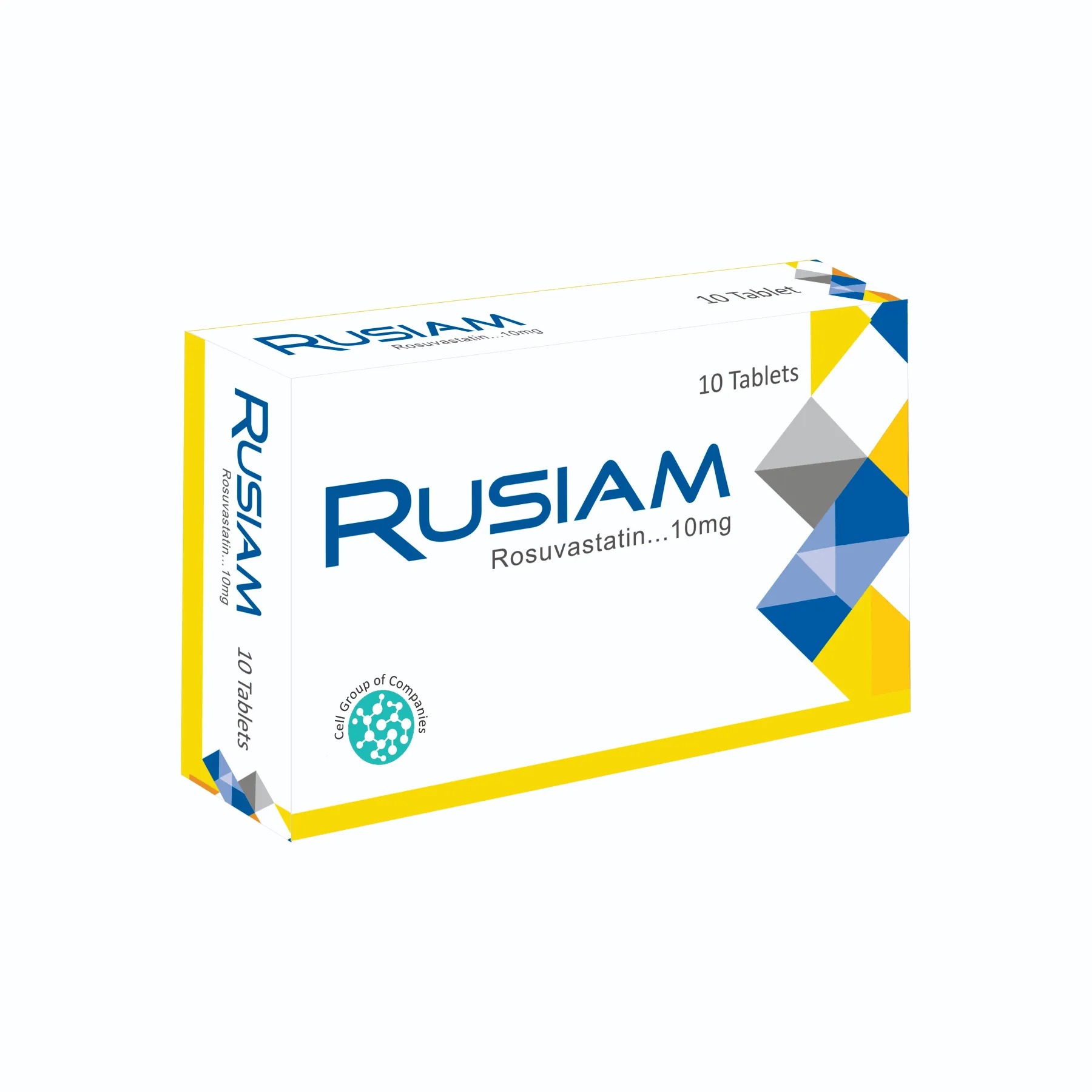 Rusiam 10mg – Rosuvastatin Tablets for Cholesterol Control and Cardiovascular Protection Product Type & Quantity Brand Name: Rusiam Product Type: Oral tablet Strength: 10 mg Rosuvastatin per tablet Quantity: 10 tablets per pack Rusiam 10mg – Rosuvastatin Tablets are pharmaceutical-grade tablets developed to help control cholesterol levels and support cardiovascular health. The medication is commonly prescribed by healthcare professionals to manage hypercholesterolemia and reduce the risk of cardiovascular complications. By lowering harmful cholesterol levels and improving lipid balance, Rusiam 10mg helps maintain healthy blood circulation and protect against heart-related conditions. Composition Each tablet contains: Rosuvastatin 10 mg Rosuvastatin belongs to a group of medications known as statins, which work by inhibiting the enzyme HMG-CoA reductase in the liver. This enzyme plays a key role in the production of cholesterol in the body. By reducing cholesterol production, Rusiam 10mg – Rosuvastatin Tablets help lower levels of low-density lipoprotein (LDL) cholesterol and triglycerides while increasing high-density lipoprotein (HDL) cholesterol. This balanced lipid profile helps protect blood vessels and reduce the risk of cardiovascular disease. Clinical research referenced by the National Institutes of Health (NIH) shows that Rosuvastatin is widely used in the management of high cholesterol and prevention of cardiovascular events in high-risk patients. https://www.nih.gov/ Indications Rusiam 10mg – Rosuvastatin Tablets are indicated for the treatment and management of various lipid disorders and cardiovascular conditions. Hypercholesterolemia Used for the management of high cholesterol levels, including familial hypercholesterolemia, by reducing LDL cholesterol in the bloodstream. Mixed Dyslipidemia Helps manage abnormal lipid levels, including elevated triglycerides and cholesterol levels, when used as an adjunct to diet and lifestyle modifications. Cardiovascular Risk Reduction Supports prevention of serious cardiovascular events such as heart attack and stroke in individuals at high risk. Atherosclerosis Management Helps slow the progression of atherosclerosis, a condition where plaque builds up inside arteries, reducing blood flow. Lipid Control Therapy Often used alongside dietary changes and lifestyle improvements to help maintain a healthy lipid profile. Maintaining healthy cholesterol levels is essential for long-term cardiovascular health. Rusiam 10mg – Rosuvastatin Tablets help reduce cholesterol levels and support overall heart health. To explore more treatment options, you can browse our product range of trusted pharmaceutical products available at Cell Laboratories. How Rusiam 10mg – Rosuvastatin Tablets Work Rosuvastatin works by blocking the enzyme responsible for cholesterol production in the liver. This process reduces the amount of cholesterol released into the bloodstream. By regulating cholesterol production, Rusiam 10mg – Rosuvastatin Tablets help: Lower LDL (bad) cholesterol levels Reduce triglyceride levels Increase HDL (good) cholesterol Improve overall lipid balance Reduce cardiovascular risk These actions help maintain healthy arteries and support better heart function. How to Use / Dosage The dosage of Rusiam 10mg – Rosuvastatin Tablets should always be determined by a qualified healthcare professional. General guidance includes: Typically one tablet daily Tablets should be taken orally with water Follow the prescribed dosage schedule carefully Dosage adjustments may depend on the patient’s cholesterol levels, medical condition, and treatment response. Preventions / Precautions Before starting Rusiam 10mg – Rosuvastatin Tablets, healthcare providers should evaluate: Patient’s medical history Current medications that may interact Existing cardiovascular conditions Regular monitoring of lipid levels helps ensure effective treatment and optimal cardiovascular protection. Why Choose Rusiam 10mg – Rosuvastatin Tablets? Rusiam 10mg – Rosuvastatin Tablets provide several benefits for cholesterol management and heart health: Helps reduce LDL cholesterol and triglycerides Increases HDL cholesterol levels Supports prevention of heart attack and stroke Helps slow progression of atherosclerosis Reliable pharmaceutical formulation for cardiovascular care With proper medical supervision, Rusiam 10mg – Rosuvastatin Tablets help maintain healthy cholesterol levels and support long-term cardiovascular health. You can also explore our collection of trusted pharmaceutical products from Cell Laboratories.